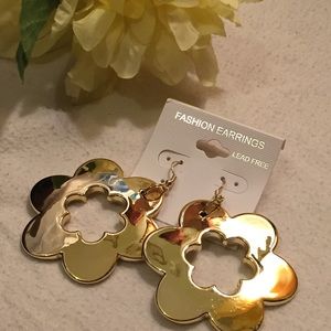 Gold Colored Flower Earrings